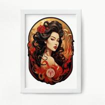 Quadro Decorativo Áries 33x24cm - Moldura Branca