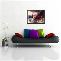 Quadro Decorativo Arlequina Super Heróis Salas Quartos Decorações Com Moldura