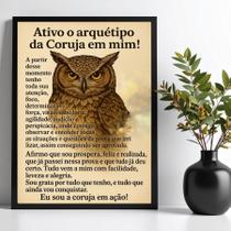 Quadro Decorativo Arquétipo Coruja Ativação 33x24cm Quadro Decorativo Arquétipo Coruja Ativação 33x24cm