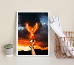 Quadro Decorativo Arquétipo Da Fênix 45x34cm - com vidro