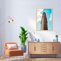 Quadro Decorativo Arranha-Ceu, Flatiron Building, New York Moldura Caixa, Marfim