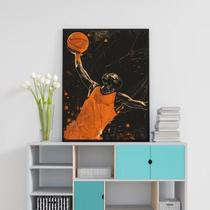 Quadro Decorativo Arte Basquete 33X24Cm - Com Vidro