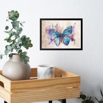 Quadro Decorativo Arte Borboleta Horizontal 45X34Cm