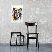 Quadro Decorativo Arte Bulldog Francês Aquarela 33x24cm Quadro Decorativo Arte Bulldog Francês Aquarela 33x24cm