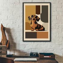 Quadro Decorativo Arte Cão Dachshund 45x34cm