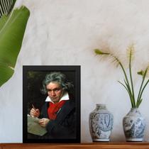 Quadro Decorativo Arte Clássica - Beethoven 45x34cm - com vidro