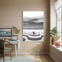 Quadro Decorativo Arte Conceitual De Praia - 70x50cm Cor:Moldura Branca Quadro Decorativo Arte Conceitual De Praia - 70x50cm Cor:Moldura Branca