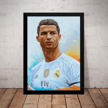 Quadro Decorativo Arte Cristiano Ronaldo Cr7 Futebol