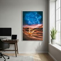 Quadro Decorativo Arte da Lâmpada Mágica do Gênio - 70x50cm Cor:Moldura Preta Quadro Decorativo Arte da Lâmpada Mágica do Gênio - 70x50cm Cor:Moldura Preta