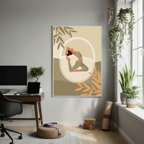 Quadro Decorativo Arte Da Yoga-70x50cm Mold Branca Quadro Decorativo Arte Da Yoga-70x50cm Mold Branca