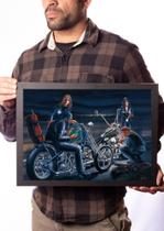 Quadro Decorativo Arte David Mann Na Estrada Mecânica Moto Quadro Decorativo Arte David Mann Na Estrada Mecânica Moto