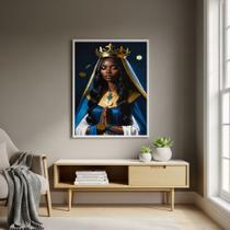 Quadro Decorativo Arte de Santa Sara Kali - 70x50cm Cor:Moldura Branca