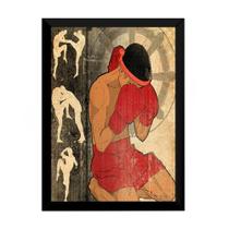 Quadro Decorativo Arte Desenho Muay Thai 42x29cm Quadro Decorativo Arte Desenho Muay Thai 42x29cm