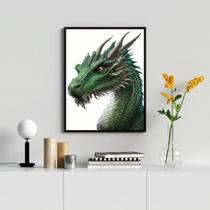 Quadro Decorativo Arte Dragão 33x24cm - com vidro