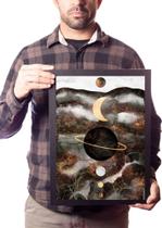 Quadro Decorativo Arte Fases Da Lua Satélite Variação