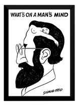 Quadro Decorativo Arte Freud A Mente De Um Homen 42x29cm