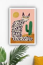 Quadro Decorativo Arte Gata No Deserto - 70X50Cm