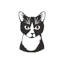 Quadro Decorativo Arte Gato Bravo 30Cm Mdf Preto 3Mm Quadro Decorativo Arte Gato Bravo 30Cm Mdf Preto 3Mm