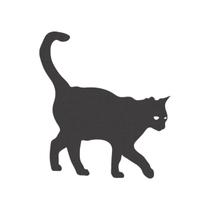 Quadro Decorativo Arte Gato Misterioso 30Cm Mdf Preto 3Mm