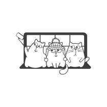 Quadro Decorativo Arte Gato Selfie 30Cm Mdf Preto 3Mm Quadro Decorativo Arte Gato Selfie 30Cm Mdf Preto 3Mm