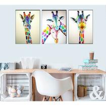 Quadro decorativo arte grafite dos desenhos animados animais gato cão colorido engraçado