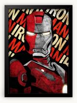 Quadro Decorativo Arte Homem de Ferro Iron Man 30x42cm - Decora Geek