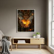 Quadro Decorativo Arte Inspirada Chave Mágica - 70x50cm Cor:Moldura Branca