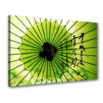 Quadro Decorativo Arte Japonesa Verde Predominante 70x40cm - Podium