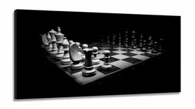 Quadro decorativo Arte Jogo de Xadrez Para Quarto 130x60 em Tecido Canvas Quadro decorativo Arte Jogo de Xadrez Para Quarto 130x60 em Tecido Canvas