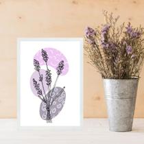 Quadro Decorativo Arte Lavanda - Estampas 33x24cm - com vidro