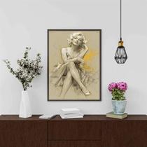 Quadro Decorativo Arte Marilyn Monroe 33X24Cm - Com Vidro