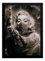Quadro Decorativo Arte Marilyn Monroe Gangster Armas