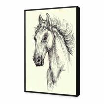Quadro decorativo Arte rabisco desenho cavalo com moldura 60X40 Quadro decorativo Arte rabisco desenho cavalo com moldura 60X40