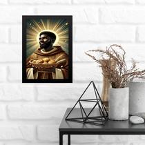 Quadro Decorativo Arte Sacra São Benedito 45x34cm Quadro Decorativo Arte Sacra São Benedito 45x34cm