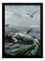 Quadro Decorativo Arte Sereia Morta Na Praia Quadro Decorativo Arte Sereia Morta Na Praia