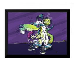 Quadro Decorativo Arte Skatismo Rato Maluco Skate 42x29cm