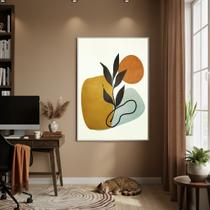Quadro Decorativo Arte Sofisticada Bege 70x50cm Mold Preta