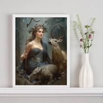 Quadro Decorativo Artemis- Deusa Da Natureza 33X24Cm - Vidro