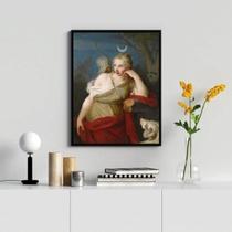Quadro Decorativo Artemis Deusa Lua 24X18Cm Vidro Pret