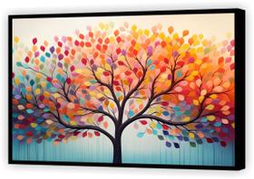 Quadro Decorativo Árvore Abstrato Colorido Salas Tela Canvas Premium - Vital Quadros