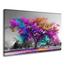 Quadro Decorativo Arvore Colorida Decoração Sala Quarto 55cm X 90cm