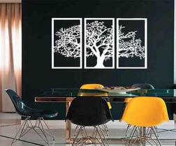 Quadro Decorativo Árvore Da Vida Branca 3Mm Vazado - Mdf