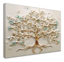 Quadro Decorativo Arvore Da Vida Branca Ipanema Luxo Gold Tecido Canvas Quadro Decorativo Arvore Da Vida Branca Ipanema Luxo Gold Tecido Canvas