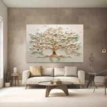 Quadro Decorativo Arvore Da Vida Branca Ipanema Luxo Gold Tecido Canvas Quadro Decorativo Arvore Da Vida Branca Ipanema Luxo Gold Tecido Canvas