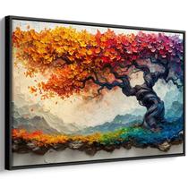 Quadro decorativo Árvore da Vida em Cores Outonais e Horizonte - Art Canvas