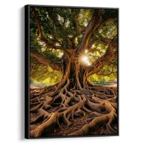 Quadro decorativo Árvore da Vida em Raízes Eternas Luminosas - Art Canvas