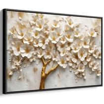 Quadro decorativo Árvore da Vida Florescendo em Ouro Puro - Art Canvas
