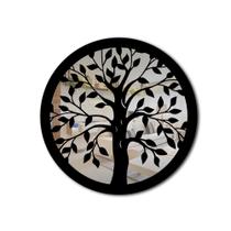 Quadro Decorativo Árvore da Vida Prata Espelhado em MDF