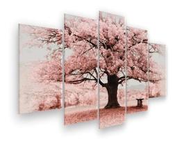 Quadro Decorativo Arvore Da Vida Rosa Paisagem Sala Quarto