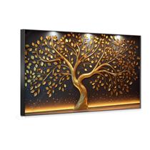 Quadro Decorativo Árvore Dourada, Impressões Premium Estilo Moderno Moldura Arte Abstrata Compostos Estilo Decoração Parede Ambientes